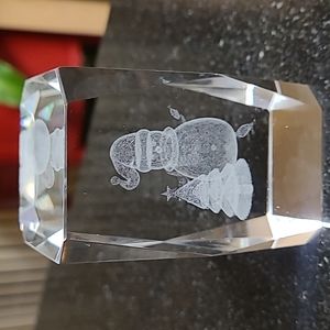 Crystal Snowman Cube